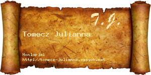 Tomecz Julianna névjegykártya